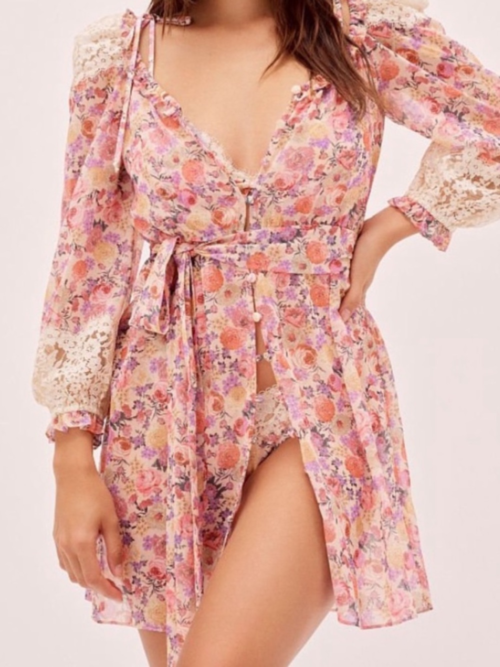 For Love & Lemons Gardenia Rose Robe, size XS NWT